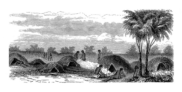 North Australian village | Antique Ethnographic Illustrations 20312 The Aborigines 1