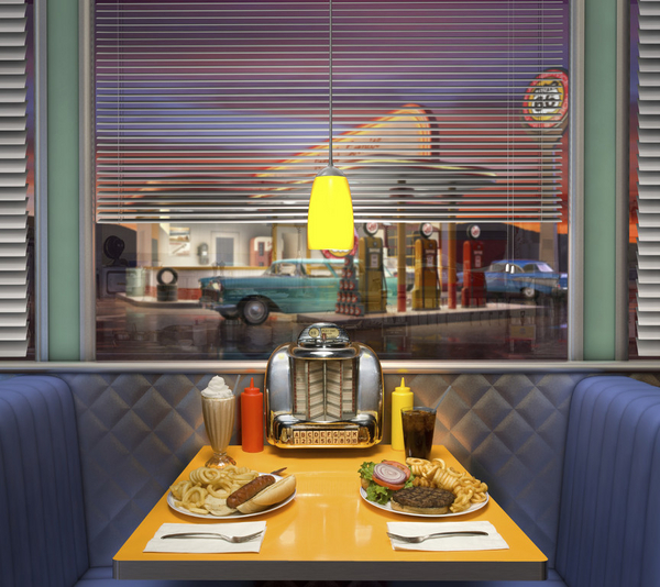Retro Diner Interior 12176 A Sustainable Burger